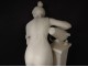 Large alabaster sculpture Saul Fanfani woman antique fountain wildlife nineteenth