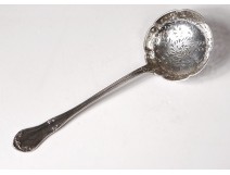 Solid silver sprinkling spoon Minerve Queille coat of arms blazon nineteenth