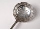 Solid silver sprinkling spoon Minerve Queille coat of arms blazon nineteenth