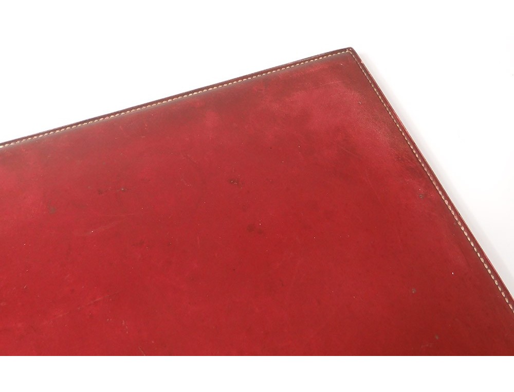 Lafon Leather Red Bronze Vintage Twentieth, Vintage Leather Desk Pad