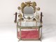 Large jewelry box ice candlesticks brass glass beveled Napoleon III 19th
