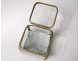 Jewel box box gilded brass beveled glass engraved Napoleon III nineteenth