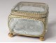 Jewel box box gilded brass beveled glass engraved Napoleon III nineteenth