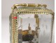 Jewel box box gilded brass beveled glass engraved Napoleon III nineteenth