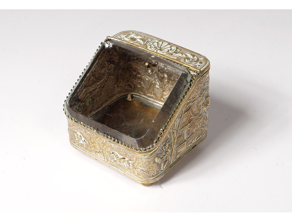 Présentoir Ancien Pour Montre De Poche En Bronze - Écrin à Bijoux Vintage