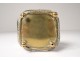 Jewel box box gilded brass beveled glass engraved Napoleon III nineteenth