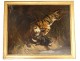 Great HST painting buffalo surprised by tiger from ap. Charles Verlat nineteenth