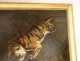 Great HST painting buffalo surprised by tiger from ap. Charles Verlat nineteenth