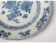 Porcelain plate India India Company white-blue signed XVIII