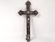 Cross crucifix wood mother-of-pearl marquetry chalice passion dove Vietnam nineteenth