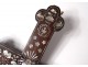 Cross crucifix wood mother-of-pearl marquetry chalice passion dove Vietnam nineteenth