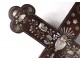 Cross crucifix wood mother-of-pearl marquetry chalice passion dove Vietnam nineteenth