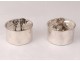 2 round boxes sterling silver Minerva cow flowers silver 124gr twentieth