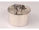 2 round boxes sterling silver Minerva cow flowers silver 124gr twentieth