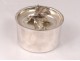 2 round boxes sterling silver Minerva cow flowers silver 124gr twentieth