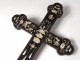 Cross crucifix wood mother-of-pearl marquetry chalice passion dove Vietnam nineteenth