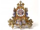 Gothic clock gilt bronze porcelain knights clock Napoleon III nineteenth