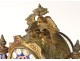 Gothic clock gilt bronze porcelain knights clock Napoleon III nineteenth