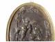 Pair bronze bas-relief medallions Clodion Amours Putti satyr Bacchus nineteenth