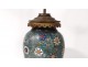 Lamp vase baluster bronze cloisonné enamels China elephants flowers nineteenth