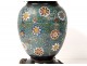 Lamp vase baluster bronze cloisonné enamels China elephants flowers nineteenth