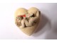 Small head pipe foam sea carved heart angel putto meerschaum case 19th