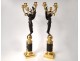 Pair candelabra bronze Winged Victories Rabiat I Empire Nineteenth