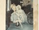 Color lithograph Louis Icart Elegant woman Carriage Belle-Epoque twentieth