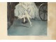 Color lithograph Louis Icart Elegant woman Carriage Belle-Epoque twentieth