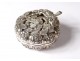 Small box round sterling silver foreign flowers foliage silver twentieth