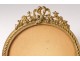 Pair round Louis XVI gilt bronze frames knot flowers Napoleon III nineteenth