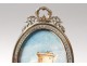 Picture frame 3 views Louis XVI gilt bronze watercolor landscapes nineteenth