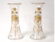 Pair vases glass gilding flowers foliage nineteenth century
