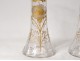 Pair vases glass gilding flowers foliage nineteenth century