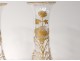Pair vases glass gilding flowers foliage nineteenth century