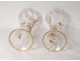 Pair vases glass gilding flowers foliage nineteenth century