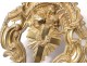 Stoup of gilded bronze cross angels snake shell XVIII