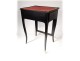 Writing table with Louis XV screen black lacquered wood leather red nineteenth century