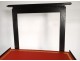 Writing table with Louis XV screen black lacquered wood leather red nineteenth century