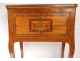 Small Italian chest of drawers wood inlay pink phoenix birds eighteenth century