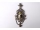 Antique jewel pendant picture holder silver metal coat of arms enamelled nineteenth