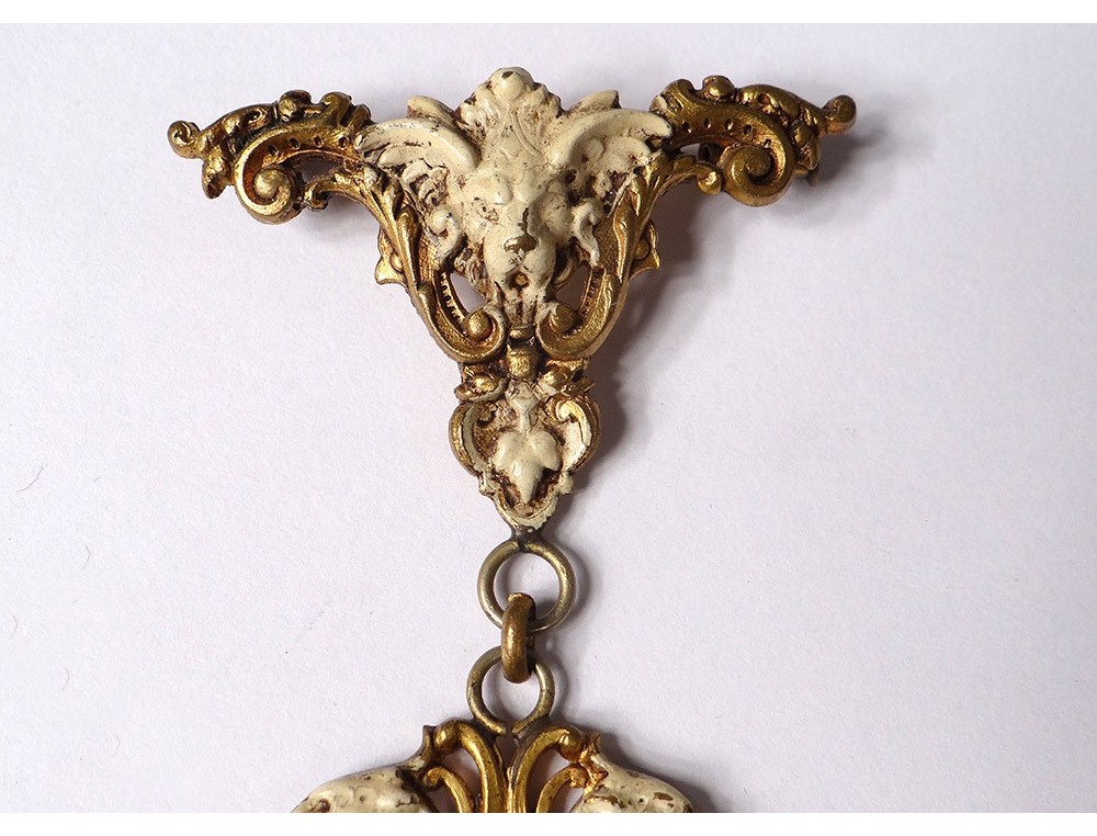BELLE BROCHE ANCIENNE XIXème / PORTE-PHOTO , S'OUVRE DERRIERE ! / En