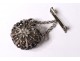 Pin pendant perfume bottle silver metal embroidery flowers nineteenth