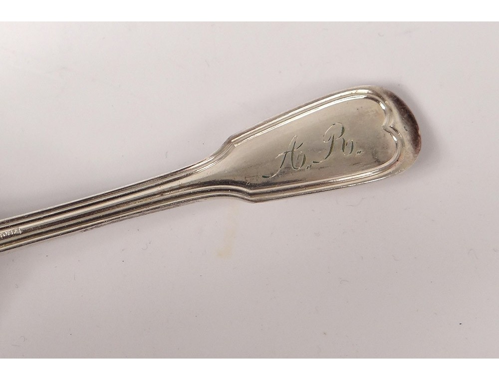 12 petites cuillères à café / thé / dessert en métal argenté modèle filet