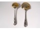 Shovel with strawberry sugar spoon sprinkle gold plated silver cherub twentieth