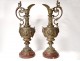 Pair large ewers cassolettes bronze Renaissance Kerino Vannes nineteenth