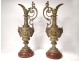 Pair large ewers cassolettes bronze Renaissance Kerino Vannes nineteenth