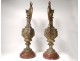 Pair large ewers cassolettes bronze Renaissance Kerino Vannes nineteenth
