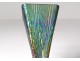 Twisted iridescent glass vase Loetz Bohemia Austria foliage Art Nouveau XIXth