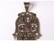 Pendant Khamsa Main Fatma silver vermeil ruby North Africa Maghreb nineteenth